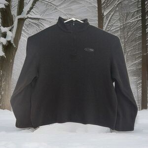 RealTree 1/4-Zip Pullover Sweater, Men's 2XL, Gray, Mock Neck, Logo